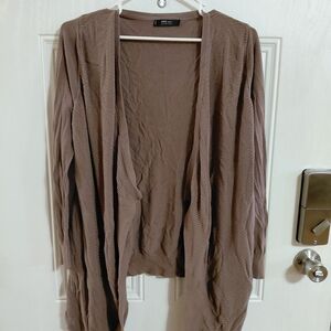 Brown Open Front Cardigan Sweater